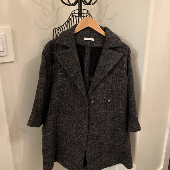 PAULE KA Medium weight Wool Tweed Coat - Picture 3 of 4